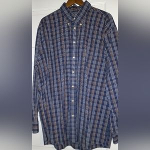 Jos A Bank men's dress shirt size XL Navy Blue plaid
